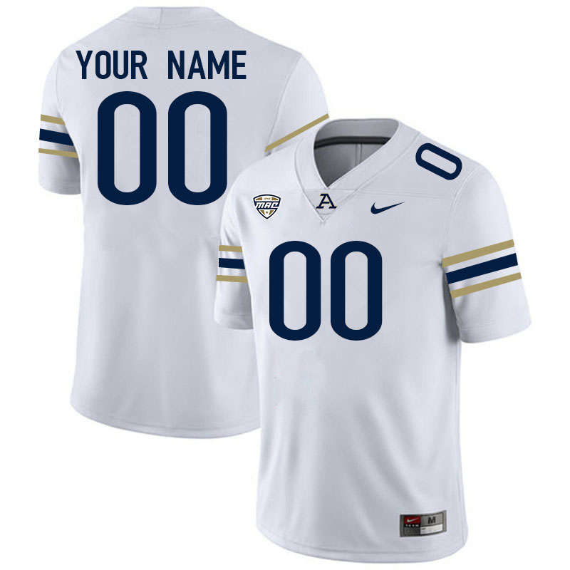 Custom Akron Zips Player's Name And Number Football Jersey-White